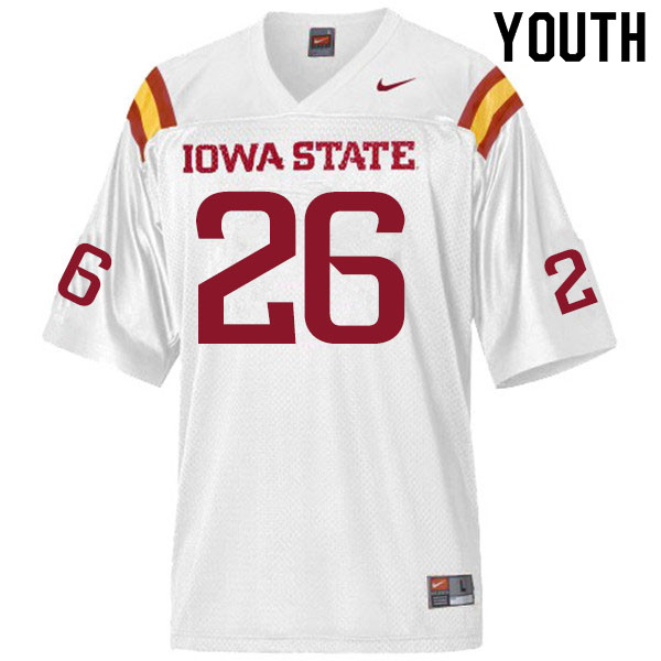 Youth #26 Anthony Johnson Jr. Iowa State Cyclones College Football Jerseys Sale-White